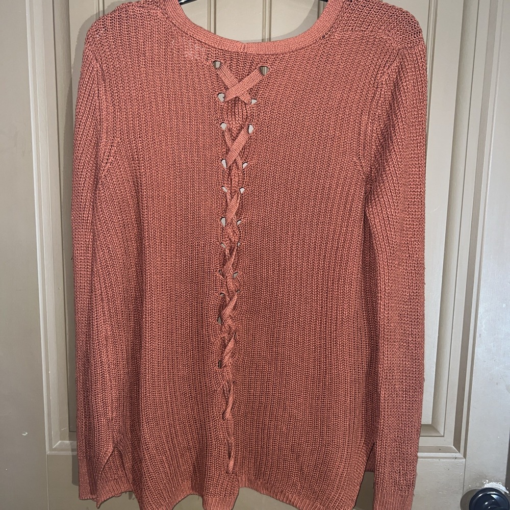 Pique Size: XL Jamelya Back Detail Cardigan Stitch Fix Rust Color